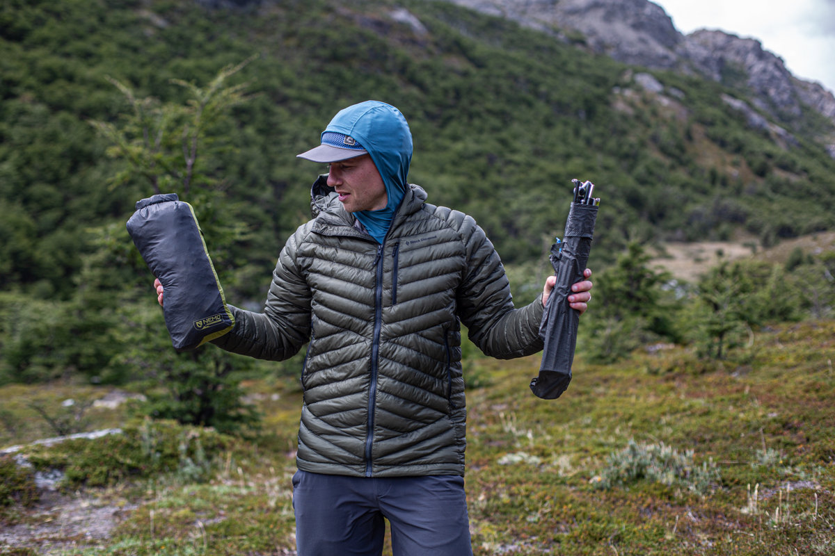 Backpacking tents (Holding the stuff sack and poles for the Nemo Dragonfly 2P)